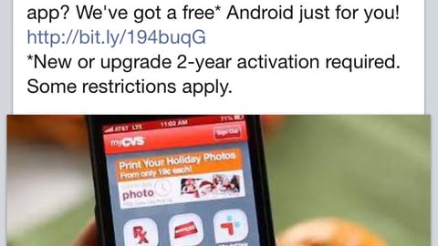 CVS 'Free Smartphone' Facebook Update