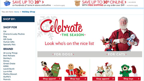 PetSmart 'Celebrate the Season' Landing Page