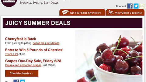 Whole Foods 'Cherryfest' Email Ad