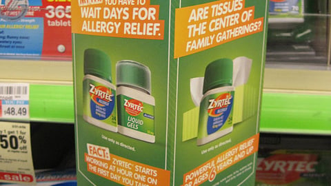 Zyrtec Angled Shelf Talker