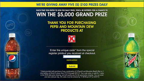 PepsiCo Circle K 'Iconic Summer' Entry Page
