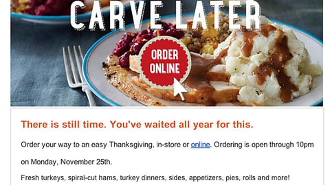 Whole Foods 'Click Now Carve Later' Email