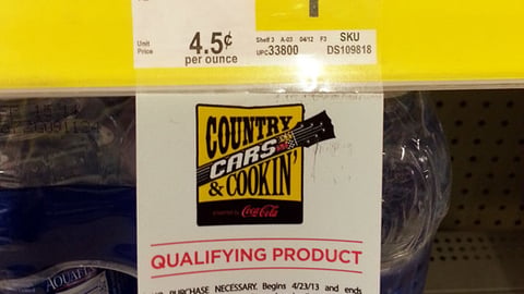 Dollar General Coke 'Country, Cars & Cookin'' Shelf Tag