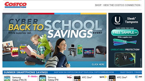 Costco 'Cyber Back to School Savings' Email Ad