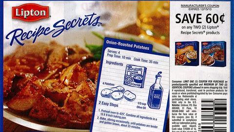 Lipton Recipe Secrets 'Onion-Roasted Potatoes' FSI