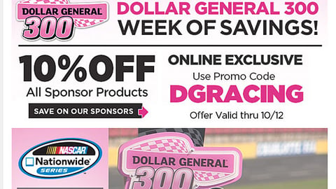 'Dollar General 300' Email Ad