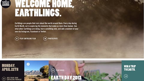 Whole Foods 'Earthlings' Landing Page