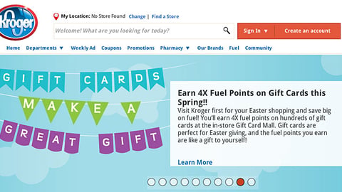 Kroger Gift Cards Carousel Ad