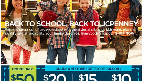 JCPenney 'Back to School' Email