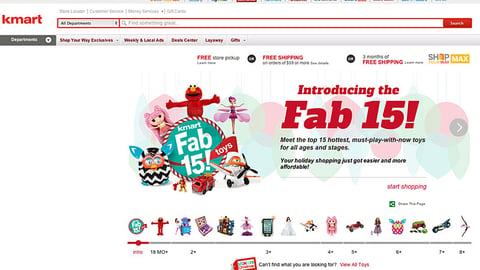 Kmart 'Fab 15' Landing Page