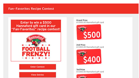 Hannaford 'Football Frenzy' Facebook Page