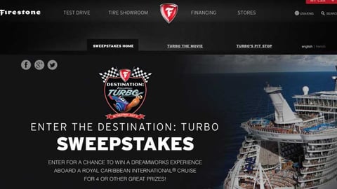 Firestone 'Turbo' Sweeps Landing Page