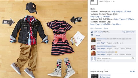 JCPenney 'First Day Look' Facebook Update