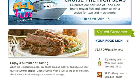Food Lion 'Fish 'n' Fun' Email Ad
