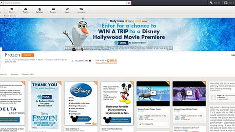 Kmart Disney 'Frozen' Landing Page