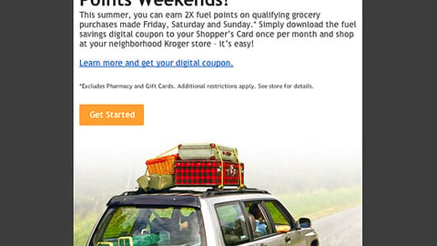 Kroger 'Fuel Points Weekends' Email