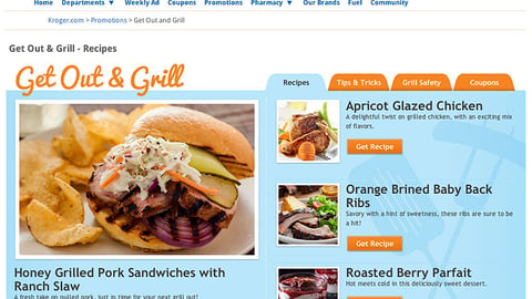 Kroger 'Get Out & Grill' Landing Page
