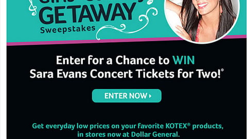 Dollar General Kotex 'Girls' Country Getaway' Email