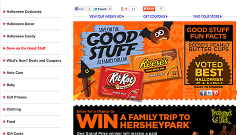 Family Dollar Hershey 'Good Stuff' Landing Page