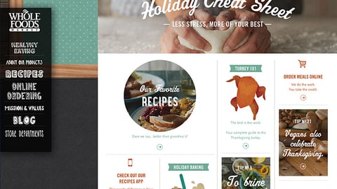 Whole Foods 'Holiday Cheat Sheet' Landing Page