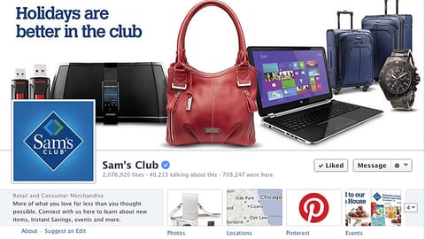 Sam's Club 'Holidays Are Better' Facebook Cover