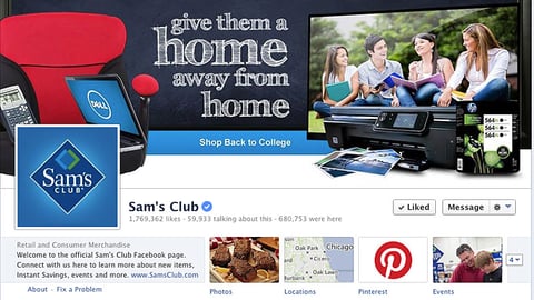 Sam's Club 'Home Away from Home' Facebook Cover