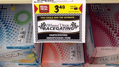 Winn-Dixie Coke 'Racegating' Price Label