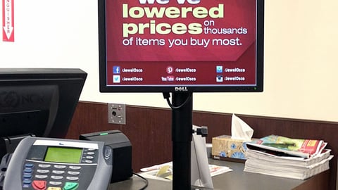 Jewel-Osco 'Lowered Prices' Checkout Sign