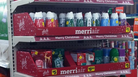 Dollar General Holiday Air Freshener Endcap