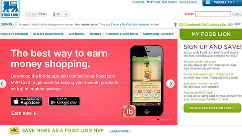 Food Lion Ibotta Carousel Ad
