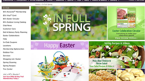 BJ's 'In Full Spring' Landing Page