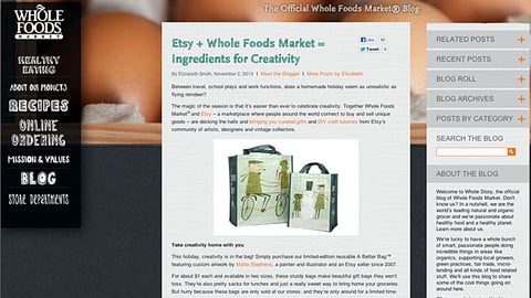 Whole Foods Etsy 'Ingredients for Creativity' Blog Post