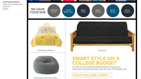 JCPenney 'First Day Look' Landing Page