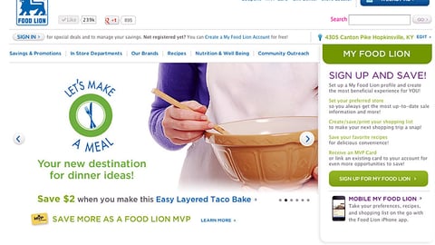 Food Lion 'Let's Make a Meal' Carousel Ad
