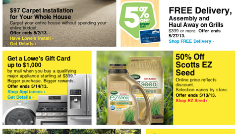 Lowe's 'Spring Savings' Landing Page