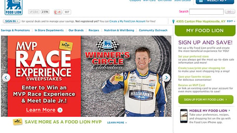 Food Lion 'MVP Race Experience' Carousel Ad