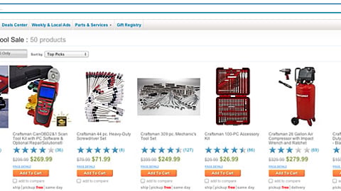 Sears 'March Madness Tool Sale' Page