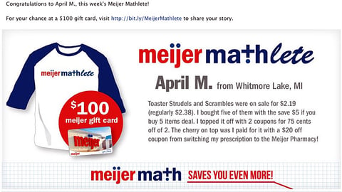 'Meijer Mathlete' Facebook Update