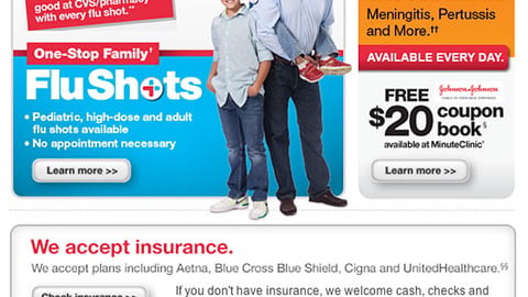 MinuteClinic 'School Vaccinations' Email Ad