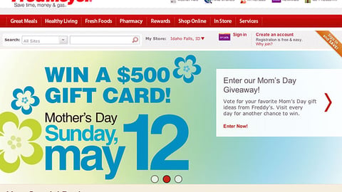 Fred Meyer Mother's Day Sweepstakes Carousel Ad