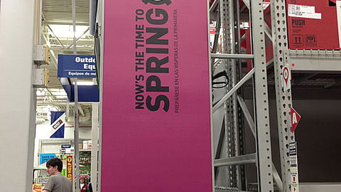 Lowe's 'Now's the Time to Spring' Sign