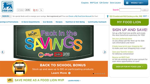 Food Lion 'Pack in the Savings' Carousel Ad