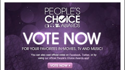 People's Choice Awards Walgreens 'Vote Now' Page