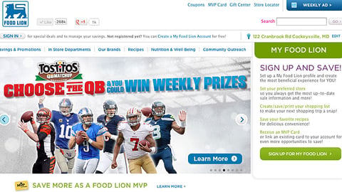 Food Lion Tostitos 'QB Matchup' Carousel Ad