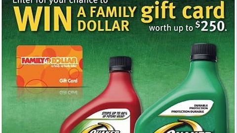 Family Dollar Quaker State Sweepstakes Facebook Update