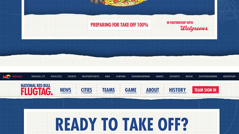 Red Bull Walgreens 'Flugtag' Landing Page