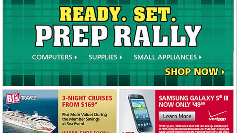 BJ's 'Prep Rally' Email Ad
