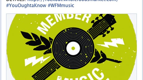 Whole Foods 'Music Project' Facebook Update