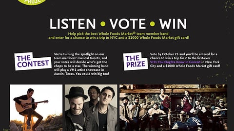 Whole Foods 'Music Project' Landing Page
