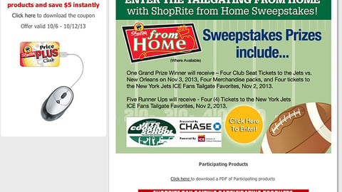 ShopRite 'Tailgating from Home' Page